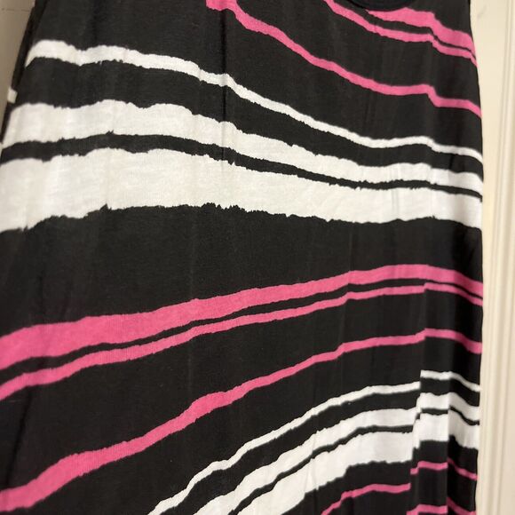 Chelsea & Theodore maxi tank dress Pink Black Stripe Pima Cotton Modal L - Picture 5 of 7